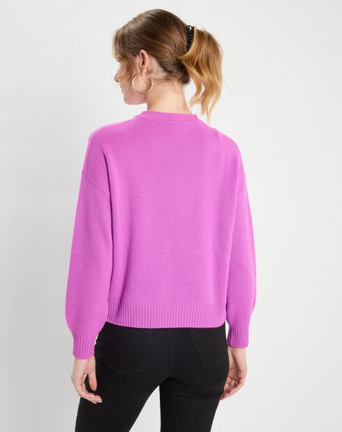 Pull en Laine & Cachemire Boite Sean  violet moyen