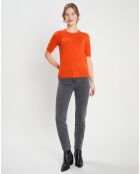 Pull 100% Cachemire manches courtes Difi orange