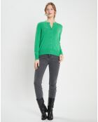 Cardigan 100% Cachemire Zacao vert emeraude