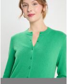 Cardigan 100% Cachemire Zacao vert emeraude