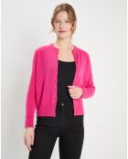 Cardigan 100% Cachemire Zacao rose fushia