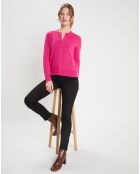 Cardigan 100% Cachemire Zacao rose fushia