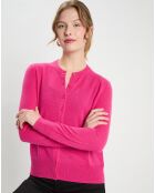 Cardigan 100% Cachemire Zacao rose fushia