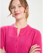 Cardigan 100% Cachemire Zacao rose fushia