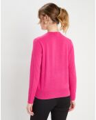 Cardigan 100% Cachemire Zacao rose fushia