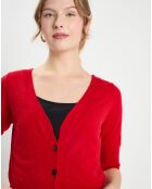 Cardigan en Laine & Cachemire Court Venus rouge