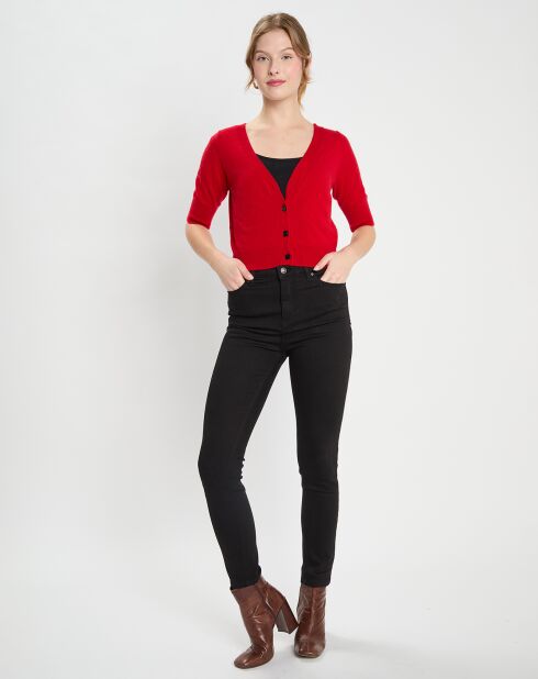 Cardigan en Laine & Cachemire Court Venus rouge