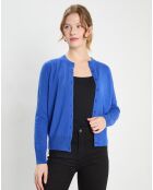 Cardigan 100% Cachemire Zacao bleu