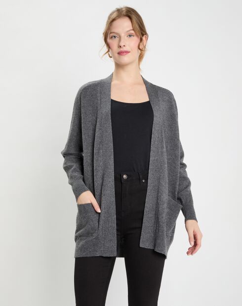 Gilet en Laine & Cachemire Susan gris foncé