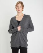 Gilet en Laine & Cachemire Susan gris foncé