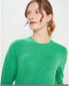 Pull 100% Cachemire col rond Zabri vert emeraude