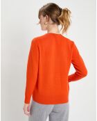 Pull 100% Cachemire Zocon col V orange