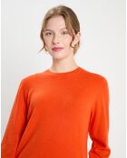 Pull 100% Cachemire col rond Zabri orange