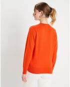 Pull 100% Cachemire col rond Zabri orange