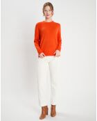 Pull 100% Cachemire col rond Zabri orange