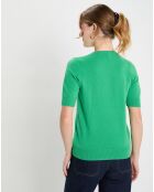 Pull 100% Cachemire manches courtes Difi vert emeraude