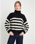 Pull en Laine & Cachemire Sydney rayure noir