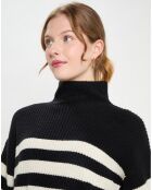 Pull en Laine & Cachemire Sydney rayure noir