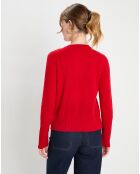 Pull en Laine & Cachemire court Via rouge