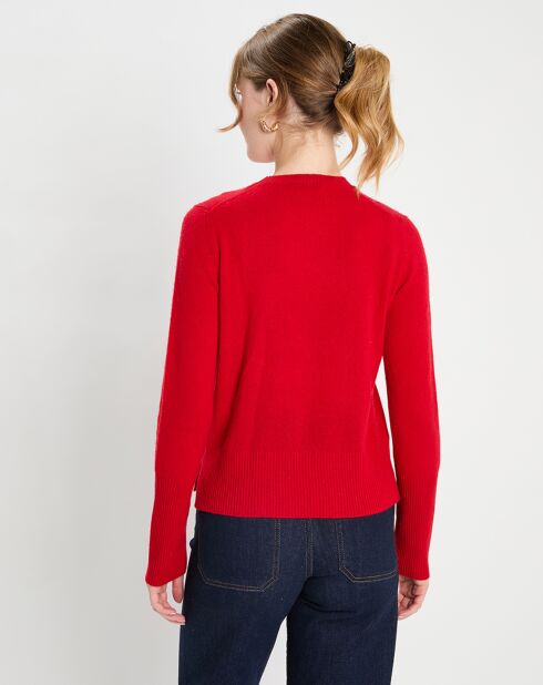 Pull en Laine & Cachemire court Via rouge