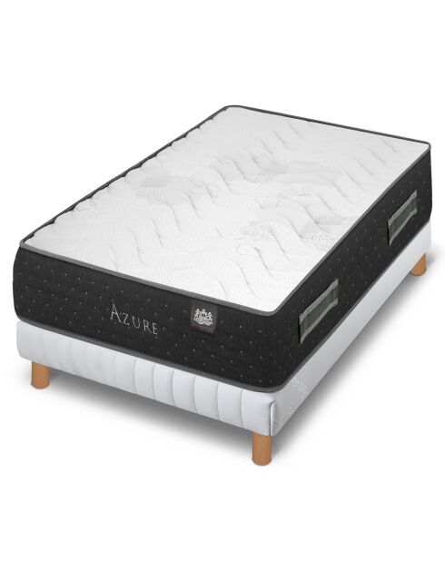 Ensemble matelas et sommier Azure gris bleu/blanc - 80x200 cm