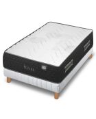 Ensemble matelas et sommier Azure gris bleu/blanc - 90x190 cm