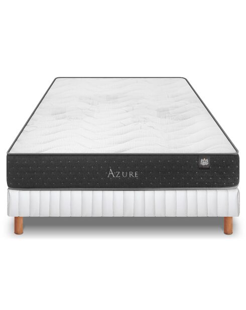 Ensemble matelas et sommier Azure gris bleu/blanc - 140x190 cm