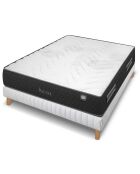 Ensemble matelas et sommier Azure gris bleu/blanc - 140x190 cm