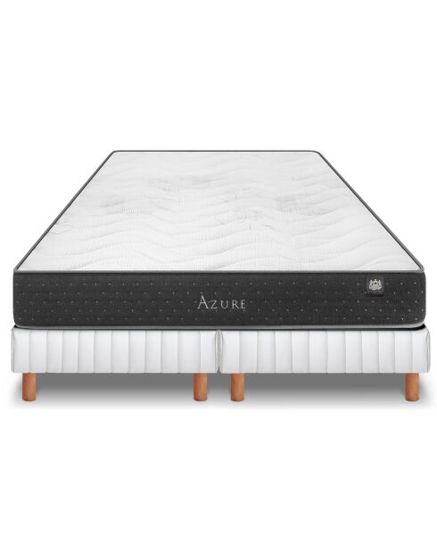 Ensemble matelas et 2 sommiers Azure gris bleu/blanc - 2x80x200 cm
