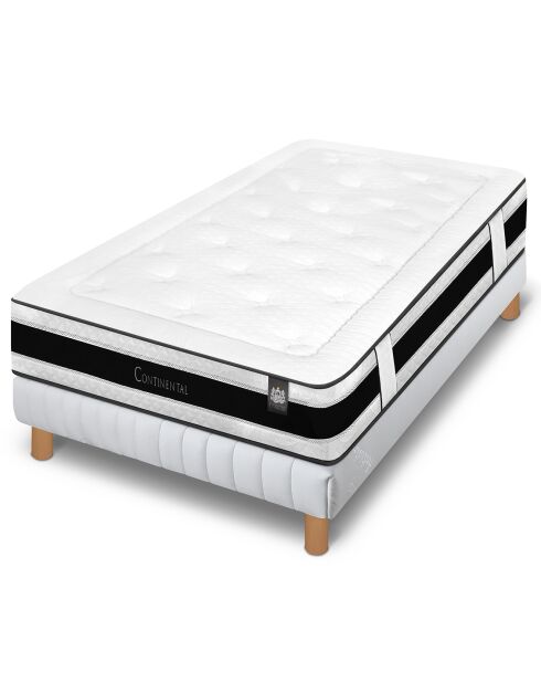 Ensemble matelas et sommier Continental gris/blanc - 90x200 cm
