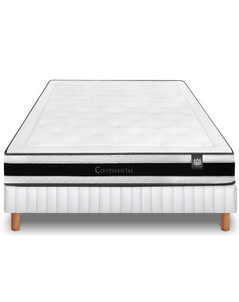 Ensemble matelas et sommier Continental gris/blanc - 140x200 cm