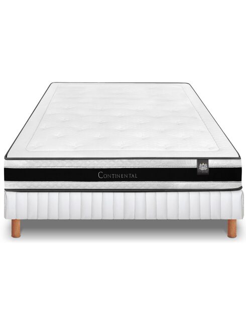 Ensemble matelas et sommier Continental gris/blanc - 160x200 cm