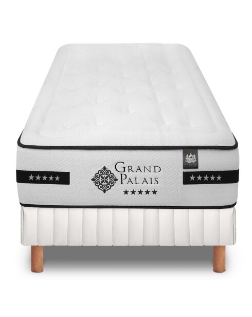 Ensemble matelas et sommier Grand Palais gris/blanc - 80x200 cm