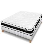 Ensemble matelas et sommier Continental gris/blanc - 140x200 cm