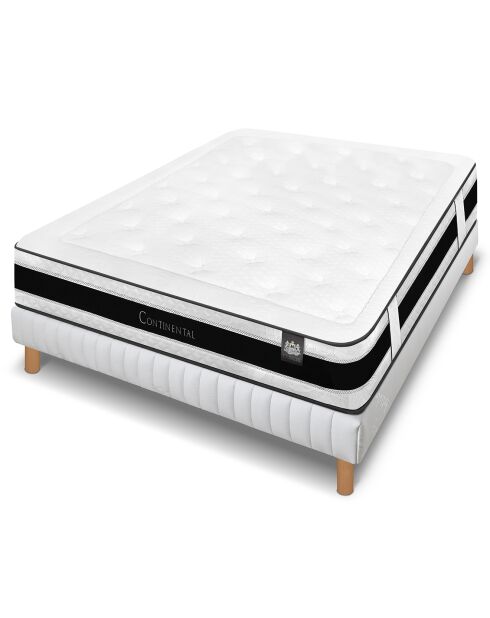 Ensemble matelas et sommier Continental gris/blanc - 140x200 cm