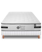 Ensemble matelas et sommier Grand Palais gris/blanc - 140x190 cm