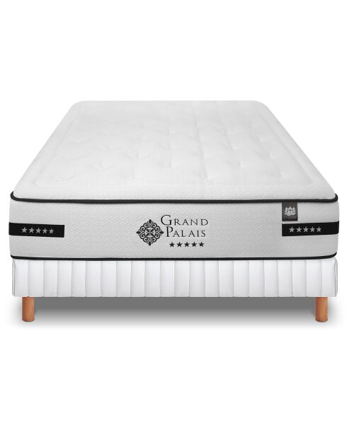 Ensemble matelas et sommier Grand Palais gris/blanc - 160x200 cm