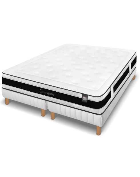 Ensemble matelas et 2 sommiers Continental gris/blanc - 2x90x200 cm