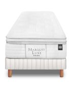 Ensemble matelas et sommier Marquis gris/blanc - 90x190 cm