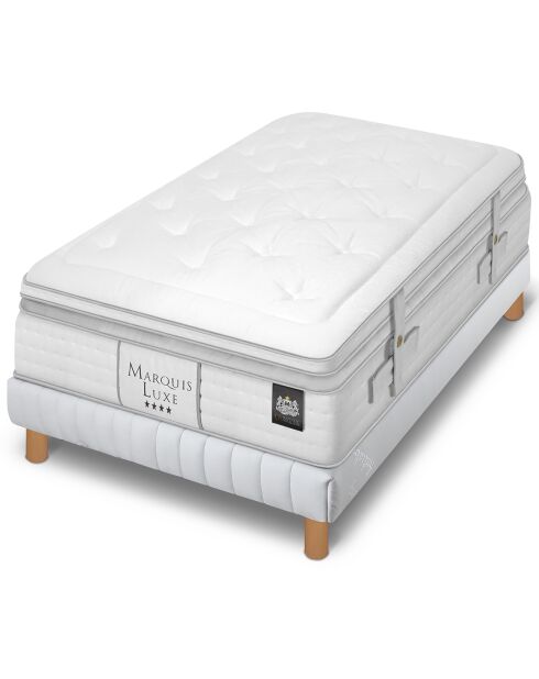 Ensemble matelas et sommier Marquis gris/blanc - 80x200 cm
