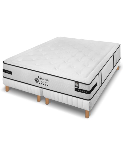 Ensemble matelas et 2 sommiers Grand Palais gris/blanc - 2x80x200 cm