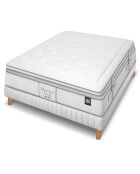 Ensemble matelas et sommier Marquis gris/blanc - 140x190 cm