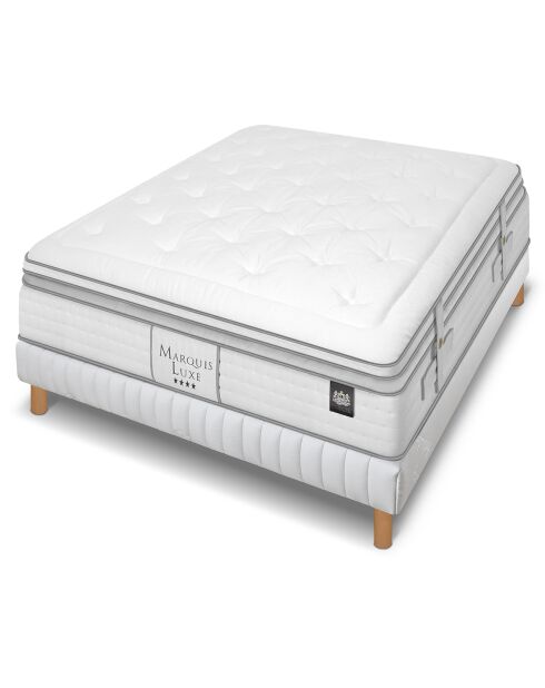 Ensemble matelas et sommier Marquis gris/blanc - 140x190 cm