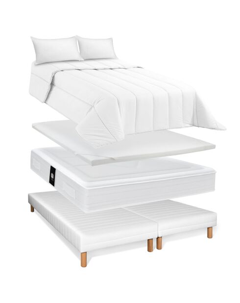 Ensemble 7 pièces sommier double Pack Luxe  - 2x100x200 cm