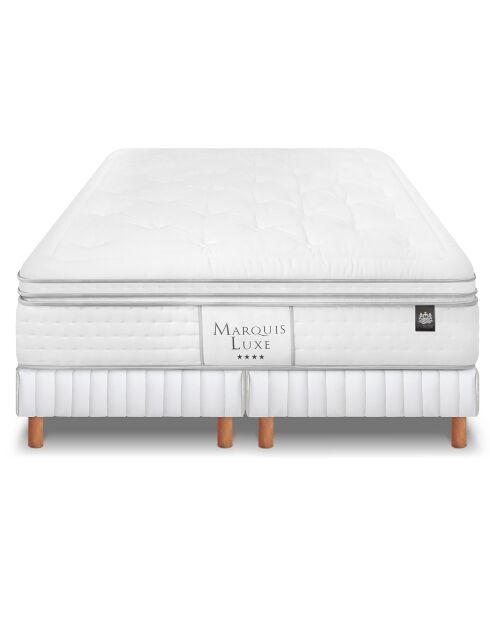 Ensemble matelas et 2 sommiers Marquis gris/blanc - 2x80x200 cm