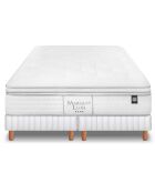 Ensemble matelas et 2 sommiers Marquis gris/blanc - 2x90x200 cm