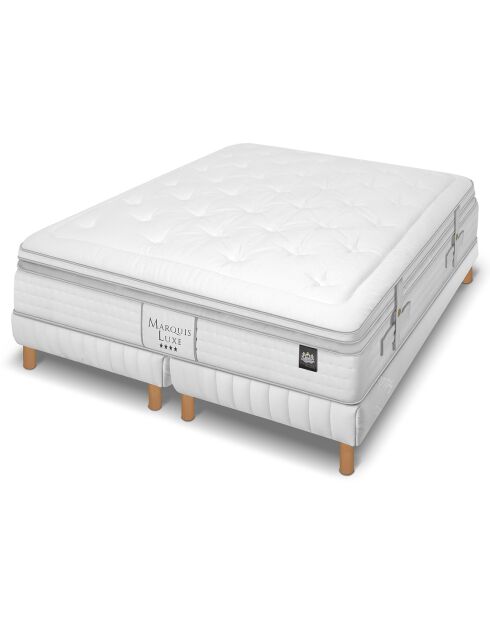 Ensemble matelas et 2 sommiers Marquis gris/blanc - 2x80x200 cm