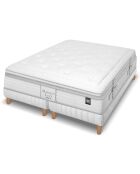 Ensemble matelas et 2 sommiers Marquis gris/blanc - 2x90x200 cm