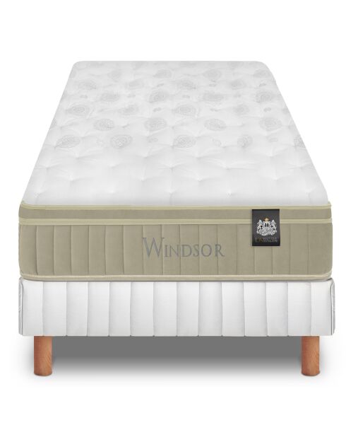 Ensemble matelas et sommier Windsor gris/blanc - 80x200 cm