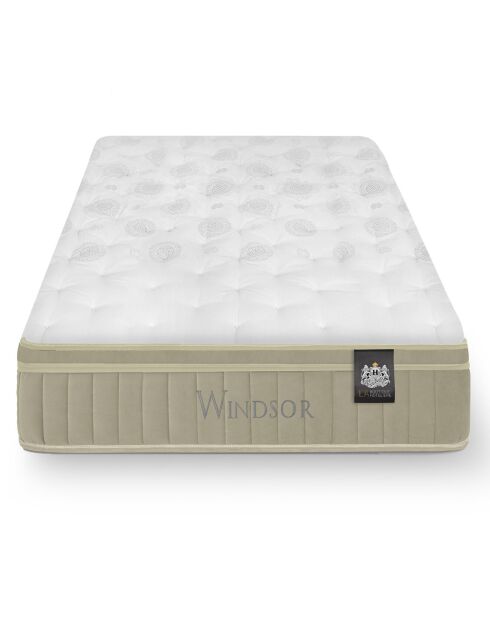Ensemble matelas et sommier Windsor gris/blanc - 90x190 cm